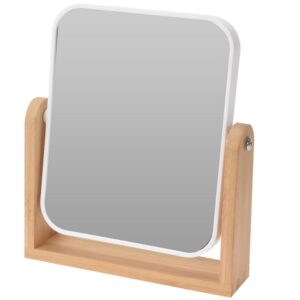 LUSTERKO STOJĄCE DO MAKIJAŻU NA STOJAKU DREWNO
