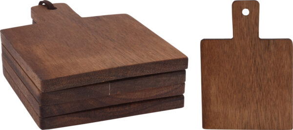 DREWNIANE PODKŁADKI POD KUBEK 4 SZT 14X10 CM - obrazek 7