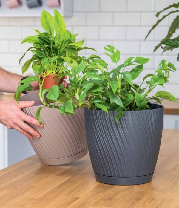 DONICZKA Z PODSTAWKĄ MIKA 15 CM ZDOBIONA ANTRACYT - obrazek 4