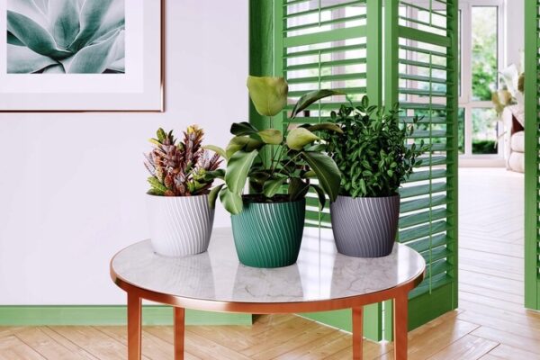 DONICZKA Z PODSTAWKĄ MIKA 15 CM SZARO BEŻOWA - obrazek 2