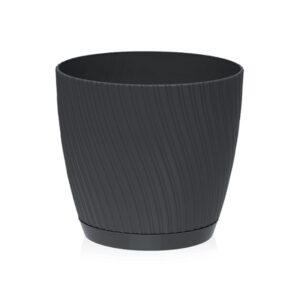 DONICZKA Z PODSTAWKĄ MIKA 19 CM ZDOBIONA ANTRACYT