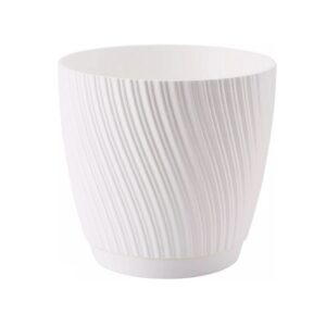 DONICZKA Z PODSTAWKĄ MIKA 15 CM ZDOBIONA BIAŁA