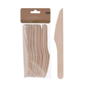 NOŻE DREWNIANE JEDNORAZOWE EKO PIKNIKOWE 20 SZTUK