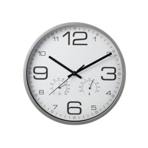 ZEGAR ŚCIENNY Z TERMOMETREM I POMIAREM WILGOTNOŚCI 30 CM - Biały
