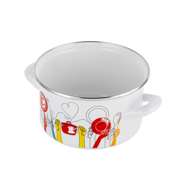 GARNEK EMALIOWANY PEPITO 20 CM 3,7 L POLSKA EMALIA PLESZEW - obrazek 3