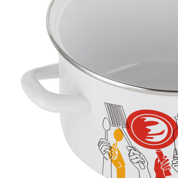 GARNEK EMALIOWANY PEPITO 20 CM 3,7 L POLSKA EMALIA PLESZEW - obrazek 2
