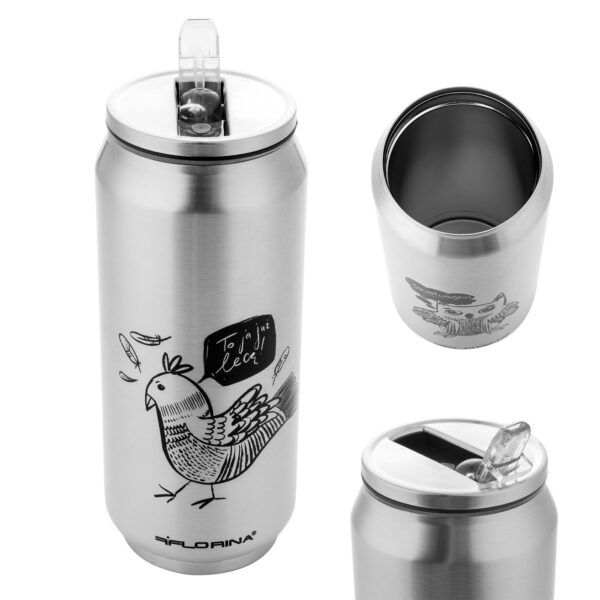 KUBEK TERMICZNY JAK PUSZKA METALOWA FUNNY FARM 350 ML - obrazek 2