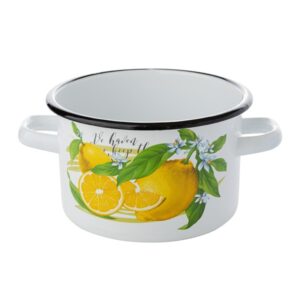 GARNEK EMALIOWANY PROSTY CYTRYNA EMALIA POLSKA PLESZEW 22 CM 6 L