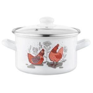 GARNEK EMALIOWANY RUBINKA EMALIA POLSKA PLESZEW 16 CM 2 L