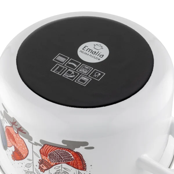 GARNEK EMALIOWANY RUBINKA EMALIA POLSKA PLESZEW 16 CM 2 L - obrazek 5