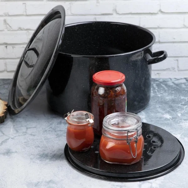 GARNEK POWIDLAK EMALIOWANY DO GOTOWANIA SŁOIKÓW 32 CM 15 L EMALIA POLSKA PLESZEW - obrazek 4