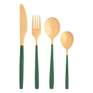 ZESTAW SZTUĆCY 24 ELEMENTY 6 OSÓB NOBLE GOLD GREEN