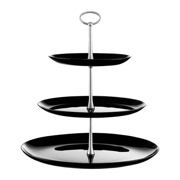 PATERA TRZYPOZIOMOWA VALENCIA 19/25/32 CM CZARNA AMBITION