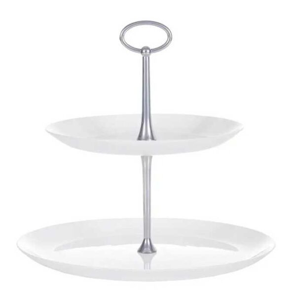 PATERA DWUPOZIOMOWA VALENCIA 19/25 CM BIAŁA AMBITION