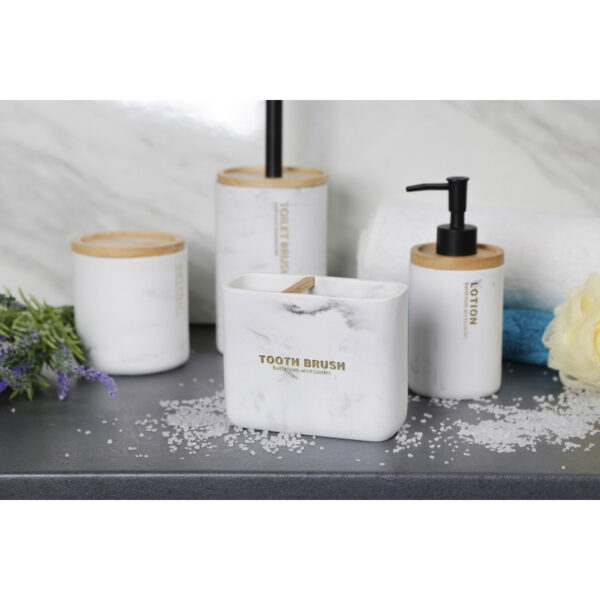 POJEMNIK NA PŁATKI KOSMETYCZNE WACIKI MARBLE BIAŁY MARMUR - obrazek 4