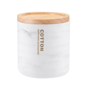 POJEMNIK NA PŁATKI KOSMETYCZNE WACIKI MARBLE BIAŁY MARMUR