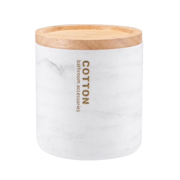 POJEMNIK NA PŁATKI KOSMETYCZNE WACIKI MARBLE BIAŁY MARMUR