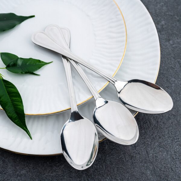 ŁYŻKI OBIADOWE LEONARDO 3 SZTUKI SREBRNE - obrazek 3