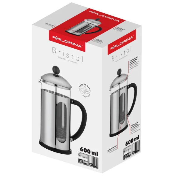 ZAPARZACZ DO KAWY HERBATY BRISTOL 600 ML - obrazek 7
