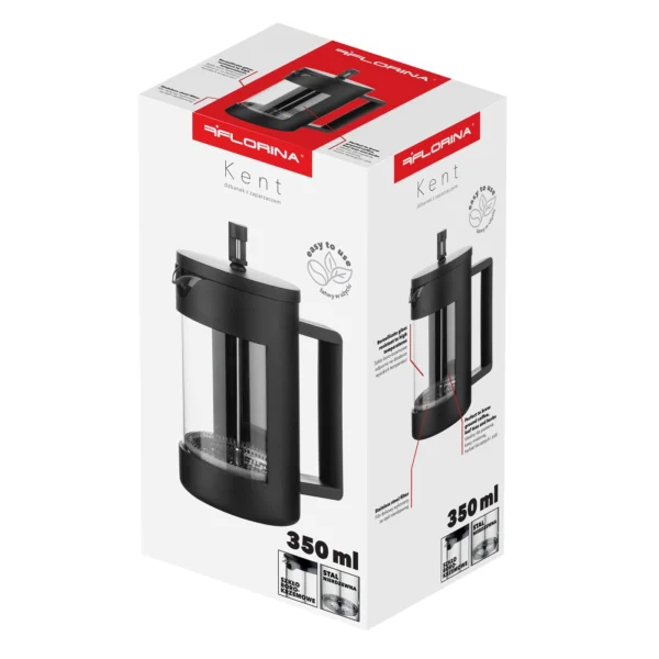 DZBANEK Z ZAPARZACZEM DO KAWY I HERBATY KENT 350 ML - obrazek 3
