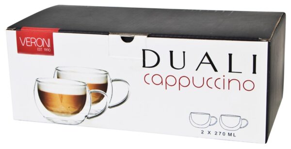 ZESTAW SZKLANEK TERMICZNYCH DUALI CAPPUCINO 2X270 ML VERONI - obrazek 4