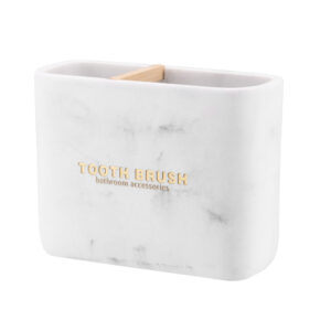 KUBEK ŁAZIENKOWY NA SZCZOTECZKI PĘDZLE BIAŁY MARMUR MARBLE GALICJA