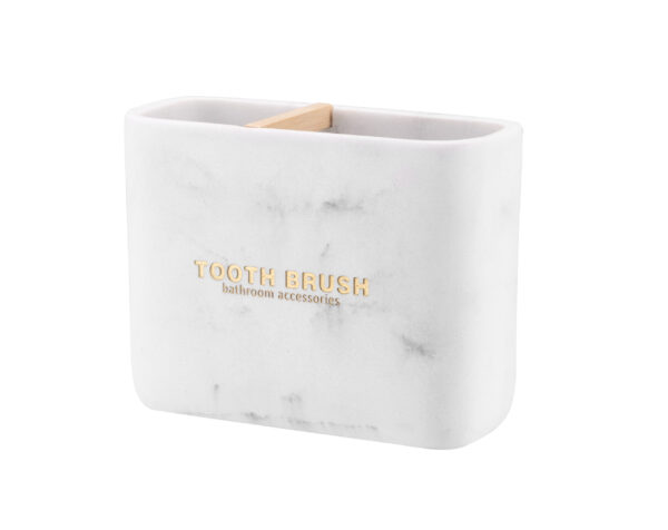 KUBEK ŁAZIENKOWY NA SZCZOTECZKI PĘDZLE BIAŁY MARMUR MARBLE GALICJA