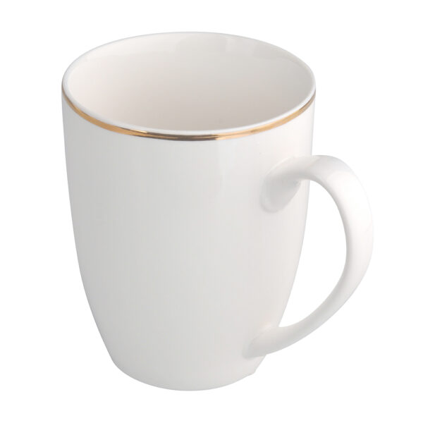 KUBEK PORCELANOWY BELLA ZŁOTA LINIA 400 ML KREMOWY - obrazek 3