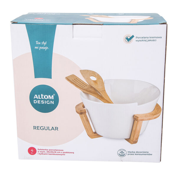 MISKA DO SAŁATY Z ŁYŻKAMI NA BAMBUSOWYM STOJAKU REGULAR 29X25X16 CM - obrazek 4