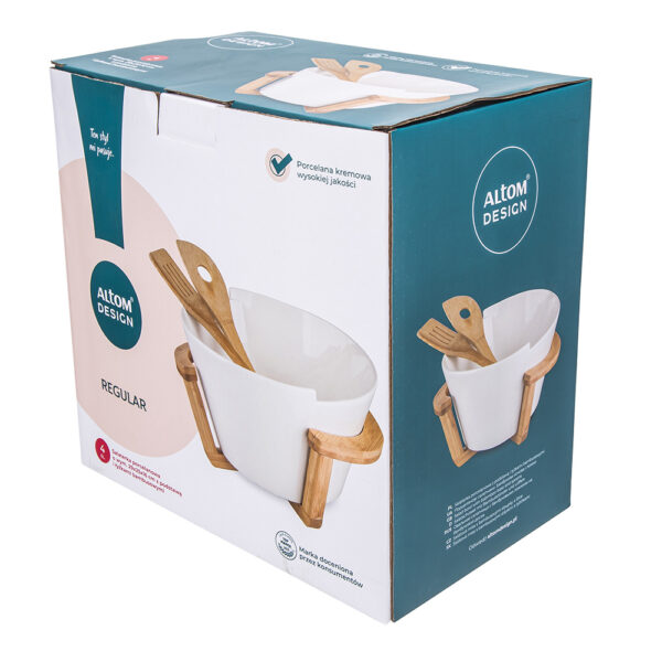 MISKA DO SAŁATY Z ŁYŻKAMI NA BAMBUSOWYM STOJAKU REGULAR 29X25X16 CM - obrazek 5