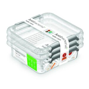 ZESTAW 3 POJEMNIKÓW ANTYBAKTERYJNYCH ANTIBACTERIAL 0,6 L Z JONAMI SREBRA