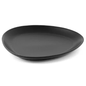 TALERZ PŁYTKI OBIADOWY GAJA BLACK 23 CM TRÓJKĄTNY CZARNY