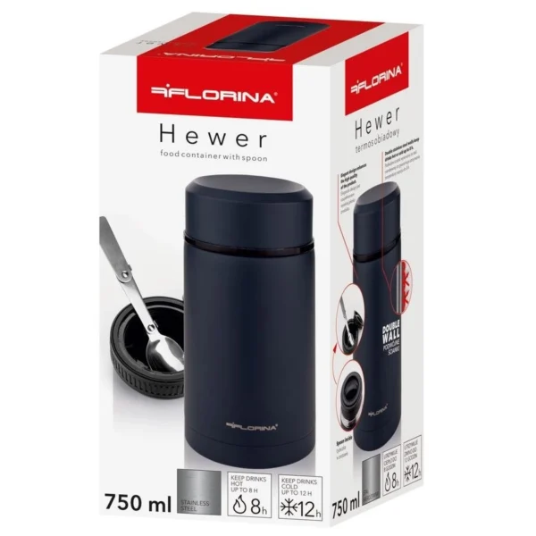 TERMOS OBIADOWY HEWER 750 ML ŁYŻECZKA W ZESTAWIE - obrazek 4