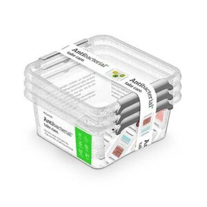 ZESTAW 3 POJEMNIKÓW ANTYBAKTERYJNYCH ANTIBACTERIAL 0,85 L Z JONAMI SREBRA