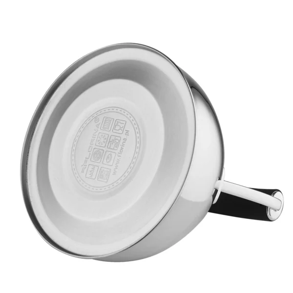 Czajnik nierdzewny Florina Asta 2,3 l – satynowy czajnik z gwizdkiem na gaz i indukcję, stalowy z uchwytem Silk Touch - obrazek 4
