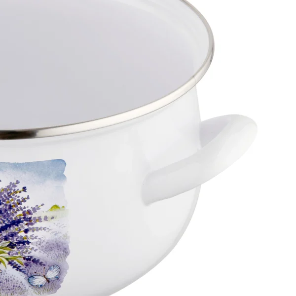 GARNEK EMALIOWANY LAVANDA 18 CM 3 L Z POKRYWKĄ - obrazek 4
