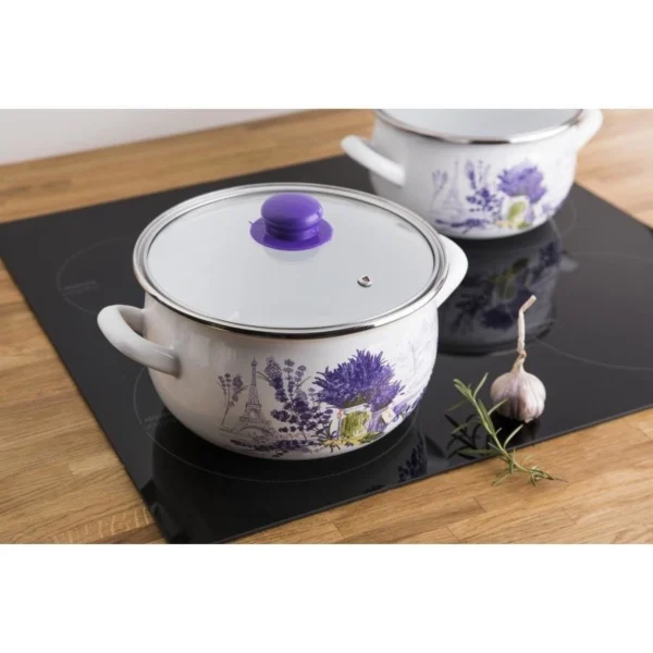 GARNEK EMALIOWANY LAVANDA 18 CM 3 L Z POKRYWKĄ - obrazek 5