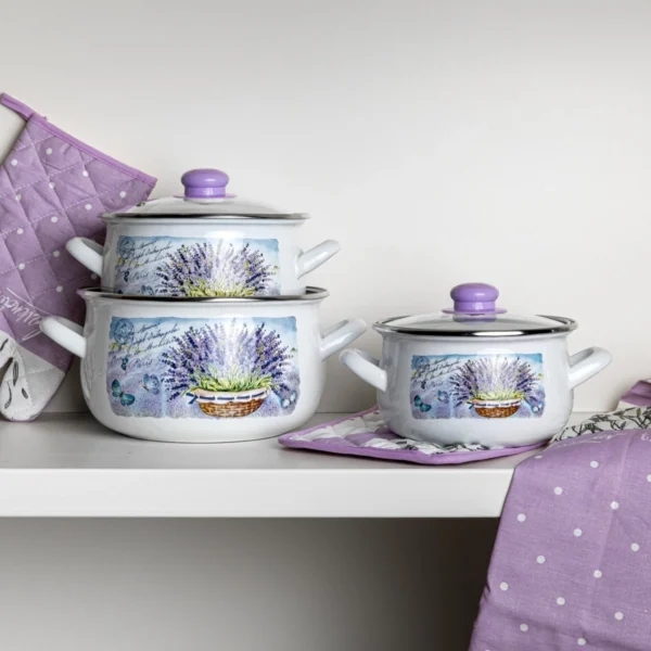 GARNEK EMALIOWANY LAVANDA 18 CM 3 L Z POKRYWKĄ - obrazek 6