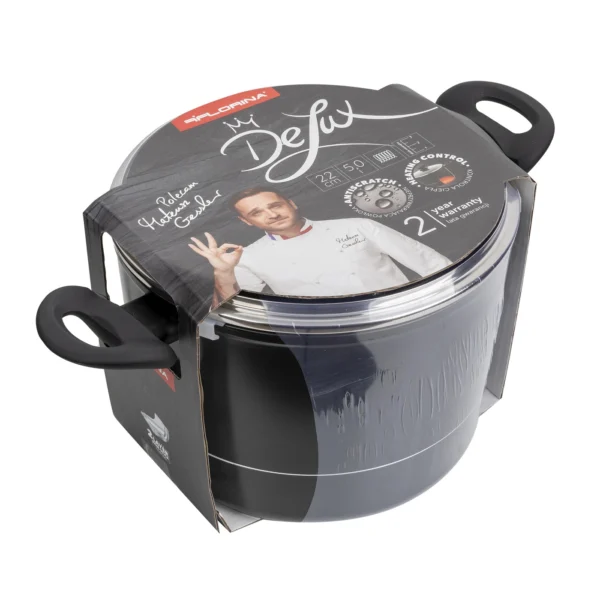 GARNEK ALUMINIOWY DELUX 22 CM 5 L WYSOKI - obrazek 3