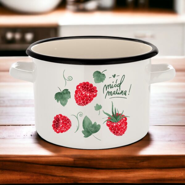 GARNEK EMALIOWANY MALINA 18 CM 3,2 L PROSTY - obrazek 3