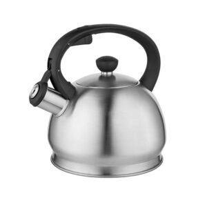 Czajnik nierdzewny Florina Bella 3 l – srebrny czajnik z gwizdkiem na indukcję i gaz, duży 3L
