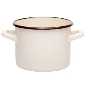 GARNEK EMALIOWANY PROSTY KREMOWY 16 CM 2,5 L