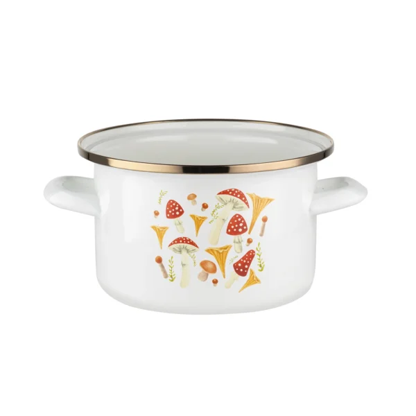 GARNEK EMALIOWANY PROSTY 18 CM 2,6 L GRZYBKI