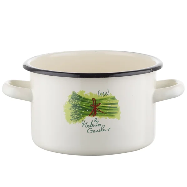 GARNEK EMALIOWANY PROSTY 16 CM 2,3 L SZPARAGI