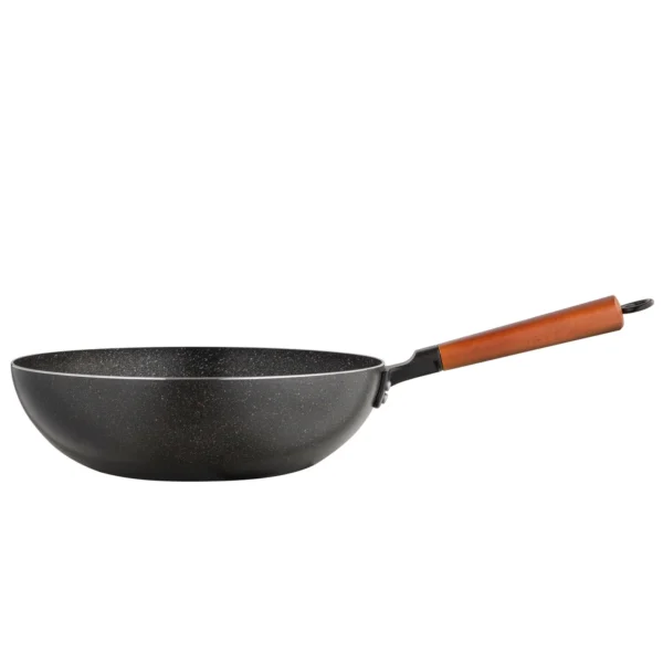 WOK ALUMINIOWY THAI 30 CM DREWNIANA RĄCZKA - obrazek 2