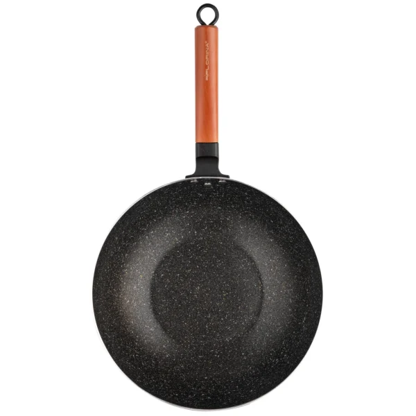 WOK ALUMINIOWY THAI 30 CM DREWNIANA RĄCZKA - obrazek 3