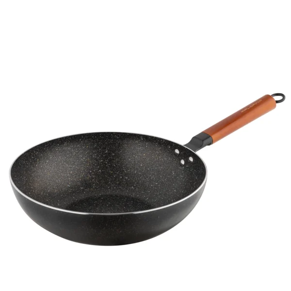 WOK ALUMINIOWY THAI 30 CM DREWNIANA RĄCZKA - obrazek 8