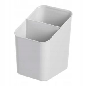 Ociekacz na sztućce dwie komory Praktyczna 16 cm x 14 cm plastikowy beżowy