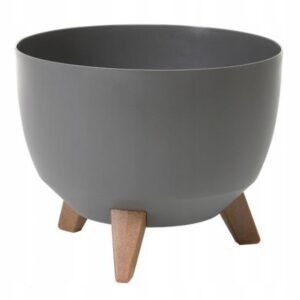 DONICZKA NA NÓŻKACH DONICA MISA ROMA SZARA ANTRACYT ⌀ 33 CM