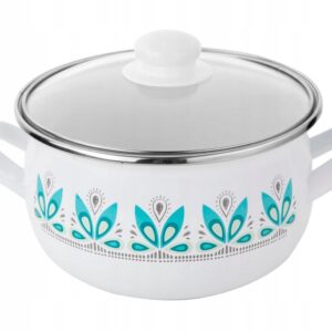 Garnek Emaliowany tradycyjny Emalia Pleszew Camellia 5,3 L 22 cm